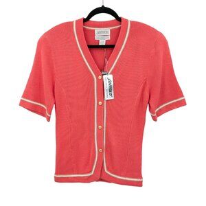 Vintage 90s Side Effects Knit Cardigan Top Women Size M Coastal Office Retro Y2K